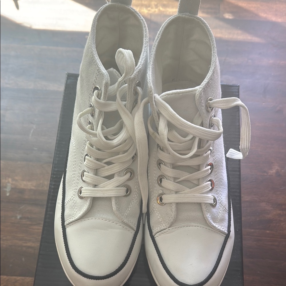 Wanted White High-Top Sneakers Canvas Design